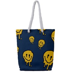 Aesthetic, Blue, Mr, Patterns, Yellow, Tumblr, Hello, Dark Full Print Rope Handle Tote (small)