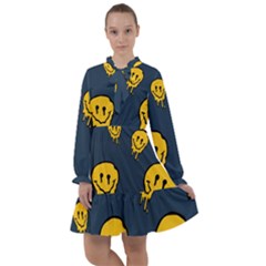 Aesthetic, Blue, Mr, Patterns, Yellow, Tumblr, Hello, Dark All Frills Chiffon Dress