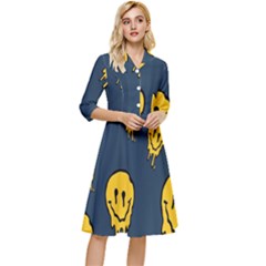 Aesthetic, Blue, Mr, Patterns, Yellow, Tumblr, Hello, Dark Classy Knee Length Dress by nateshop