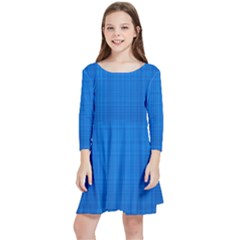 Blue Abstract, Background Pattern, Texture Kids  Quarter Sleeve Skater Dress