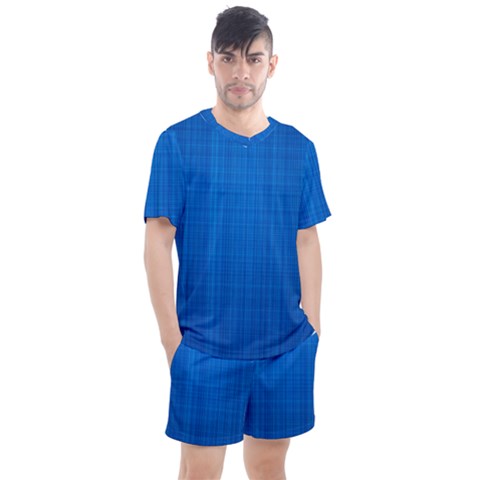 Blue Abstract, Background Pattern, Texture Men s Mesh T-shirt And Shorts Set by nateshop