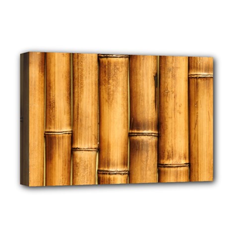 Brown Bamboo Texture  Deluxe Canvas 18  X 12  (stretched) by nateshop