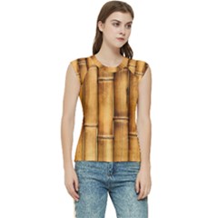 Brown Bamboo Texture  Women s Raglan Cap Sleeve T-shirt by nateshop