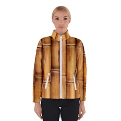 Brown Bamboo Texture  Women s Bomber Jacket by nateshop