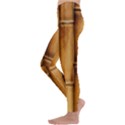 Brown Bamboo Texture  Kids  Lightweight Velour Leggings View2