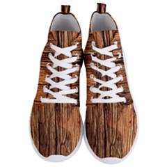 Brown Wooden Texture Men s Lightweight High Top Sneakers