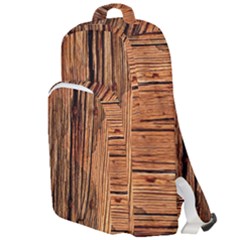 Brown Wooden Texture Double Compartment Backpack by nateshop