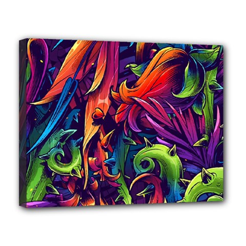 Colorful Floral Patterns, Abstract Floral Background Canvas 14  X 11  (stretched) by nateshop