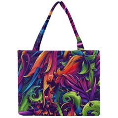 Colorful Floral Patterns, Abstract Floral Background Mini Tote Bag by nateshop