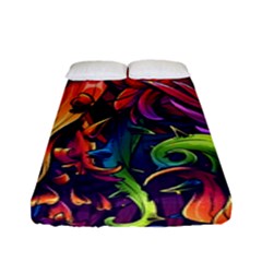 Colorful Floral Patterns, Abstract Floral Background Fitted Sheet (full/ Double Size) by nateshop