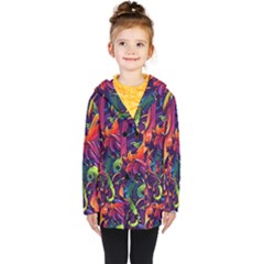 Colorful Floral Patterns, Abstract Floral Background Kids  Double Breasted Button Coat by nateshop