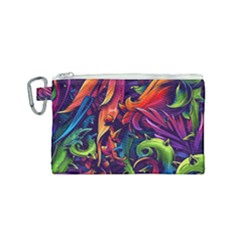 Colorful Floral Patterns, Abstract Floral Background Canvas Cosmetic Bag (Small)