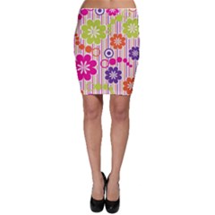 Colorful Flowers Pattern Floral Patterns Bodycon Skirt by nateshop