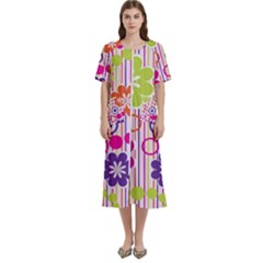 Colorful Flowers Pattern Floral Patterns Women s Cotton Short Sleeve Night Gown