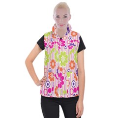 Colorful Flowers Pattern Floral Patterns Women s Button Up Vest by nateshop