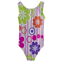 Colorful Flowers Pattern Floral Patterns Kids  Cut-out Back One Piece Swimsuit by nateshop