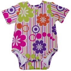 Colorful Flowers Pattern Floral Patterns Baby Short Sleeve Bodysuit