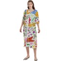 Colorful Flowers Pattern, Abstract Patterns, Floral Patterns Women s Cotton 3/4 Sleeve Night Gown View1