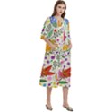 Colorful Flowers Pattern, Abstract Patterns, Floral Patterns Women s Cotton 3/4 Sleeve Night Gown View3