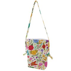 Colorful Flowers Pattern, Abstract Patterns, Floral Patterns Folding Shoulder Bag by nateshop