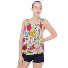 Colorful Flowers Pattern, Abstract Patterns, Floral Patterns Bubble Hem Chiffon Tank Top by nateshop