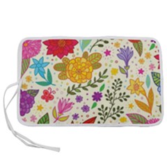 Colorful Flowers Pattern, Abstract Patterns, Floral Patterns Pen Storage Case (m) by nateshop