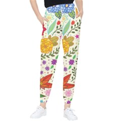 Colorful Flowers Pattern, Abstract Patterns, Floral Patterns Women s Tapered Pants by nateshop