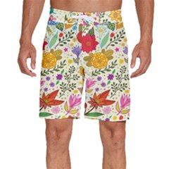 Colorful Flowers Pattern, Abstract Patterns, Floral Patterns Men s Beach Shorts by nateshop