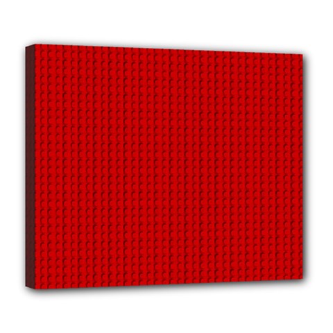 Ed Lego Texture Macro, Red Dots Background, Lego, Red Deluxe Canvas 24  X 20  (stretched)