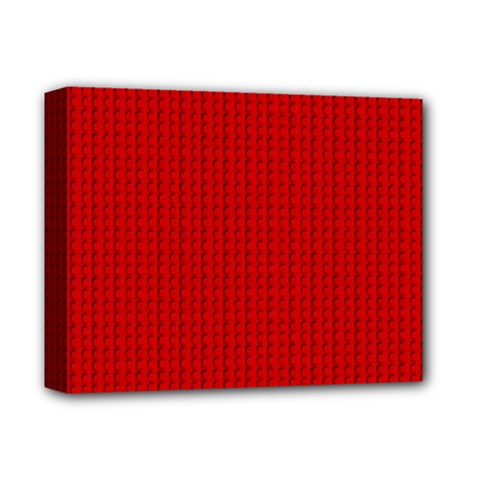 Ed Lego Texture Macro, Red Dots Background, Lego, Red Deluxe Canvas 14  X 11  (stretched) by nateshop