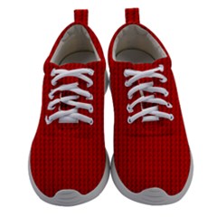 Ed Lego Texture Macro, Red Dots Background, Lego, Red Women Athletic Shoes by nateshop