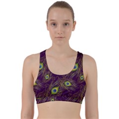 Feathers, Peacock, Patterns, Colorful Back Weave Sports Bra