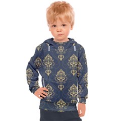 Floral Damask Pattern Texture, Damask Retro Background Kids  Hooded Pullover by nateshop