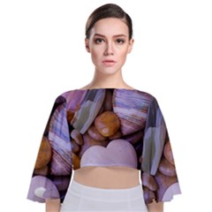 Hearts Of Stone, Full Love, Rock Tie Back Butterfly Sleeve Chiffon Top by nateshop