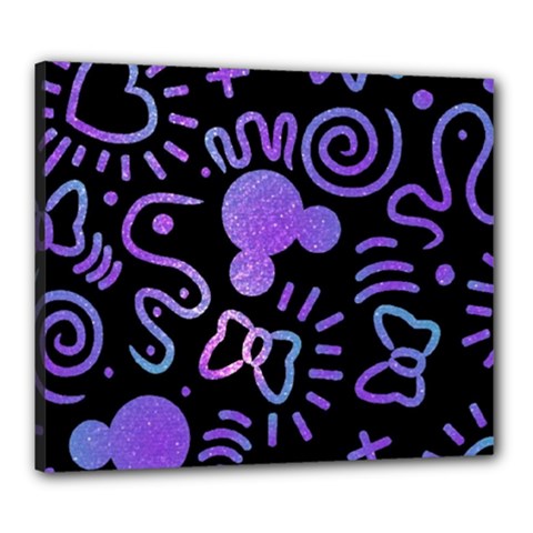 Multicolor Disney , Corazones, Mouse Canvas 24  X 20  (stretched) by nateshop