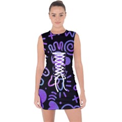 Multicolor Disney , Corazones, Mouse Lace Up Front Bodycon Dress by nateshop