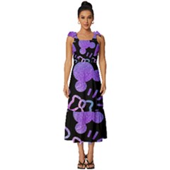 Multicolor Disney , Corazones, Mouse Tie-strap Tiered Midi Chiffon Dress