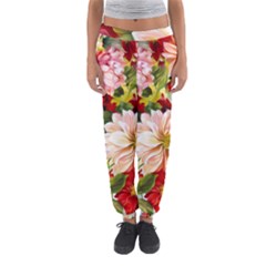 Painted Flowers Texture, Floral Background Women s Jogger Sweatpants