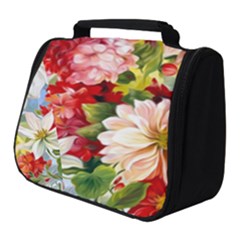 Painted Flowers Texture, Floral Background Full Print Travel Pouch (small) by nateshop
