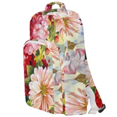 Painted Flowers Texture, Floral Background Double Compartment Backpack by nateshop
