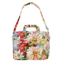 Painted Flowers Texture, Floral Background Macbook Pro 13  Shoulder Laptop Bag 