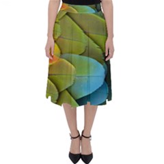 Parrot Feathers Texture Feathers Backgrounds Classic Midi Skirt by nateshop