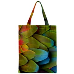 Parrot Feathers Texture Feathers Backgrounds Zipper Classic Tote Bag