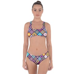 Pattern, Colorful, Floral, Patter, Texture, Tiles Criss Cross Bikini Set by nateshop