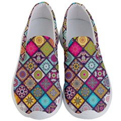 Pattern, Colorful, Floral, Patter, Texture, Tiles Men s Lightweight Slip Ons by nateshop