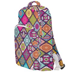 Pattern, Colorful, Floral, Patter, Texture, Tiles Double Compartment Backpack by nateshop