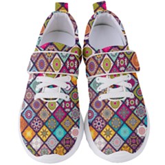 Pattern, Colorful, Floral, Patter, Texture, Tiles Women s Velcro Strap Shoes by nateshop