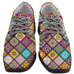 Pattern, Colorful, Floral, Patter, Texture, Tiles Women Heeled Oxford Shoes by nateshop