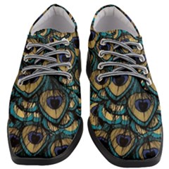 Peacock Feathers, Bird, Spirituality, Symbol, Spiritual, Women Heeled Oxford Shoes by nateshop