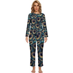 Peacock Feathers, Bird, Spirituality, Symbol, Spiritual, Womens  Long Sleeve Lightweight Pajamas Set by nateshop